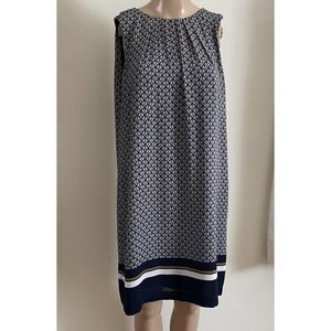 H&M Women’s Navy Blue Crepe Sleeveless Lined Dress Size 8